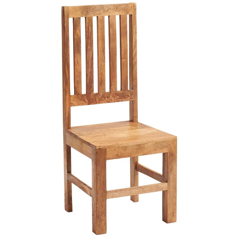 Dakota Light Mango Slat Back Dining Chair ( A Pair ) - Light Wood