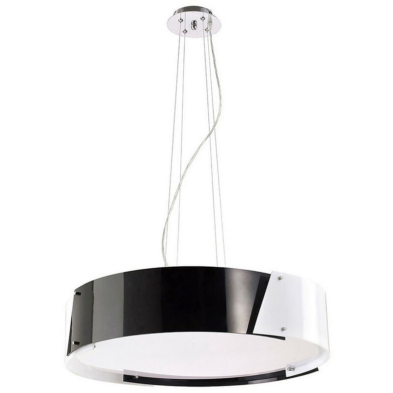 Inspired Clearance - Dakota Pendant Medium 4 Light E27 Polished Chrome/Black & White Acrylic