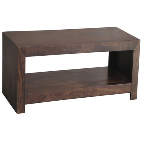 Dakota Open Plazma TV Unit - Mango Wood - L45 x W110 x H40 cm - Dark Finish