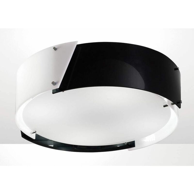 Dakota Small 4-bulb ceiling light polished chrome / black & arylic white