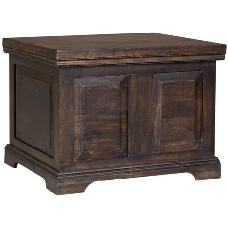 Dakota Small Box - Mango Wood - L50 x W60 x H45 cm - Dark Finish