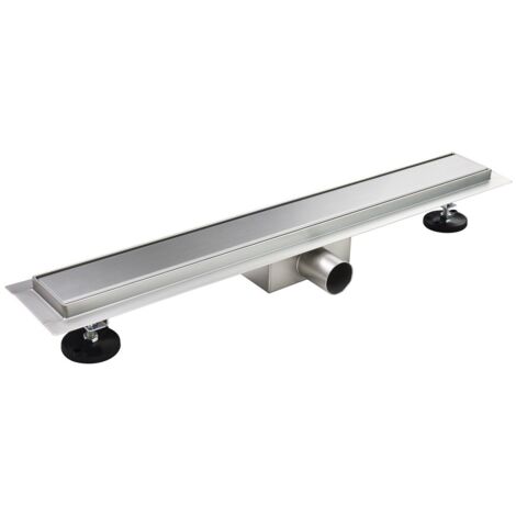 DALA Caniveau de douche Italienne inox L.120 cm avec siphon anti-odeurs + filtre, drainage performant