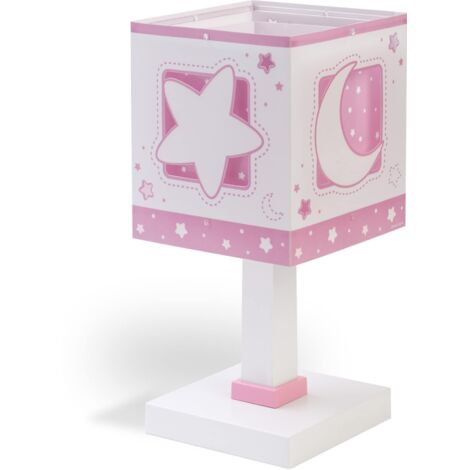 Dalber - Lampada da tavolo E-14, Chiaro di luna rosa, Multicolore, 14 x 14 x 29
