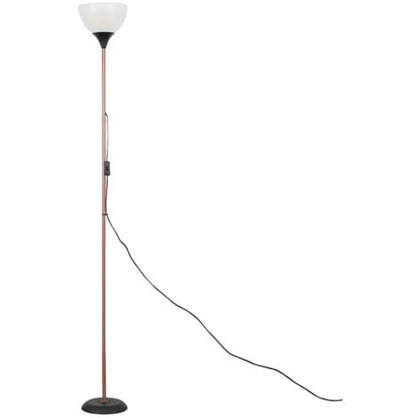 Dalby Copper And Black Single Uplighter Modern Floor Lamp With White Shade