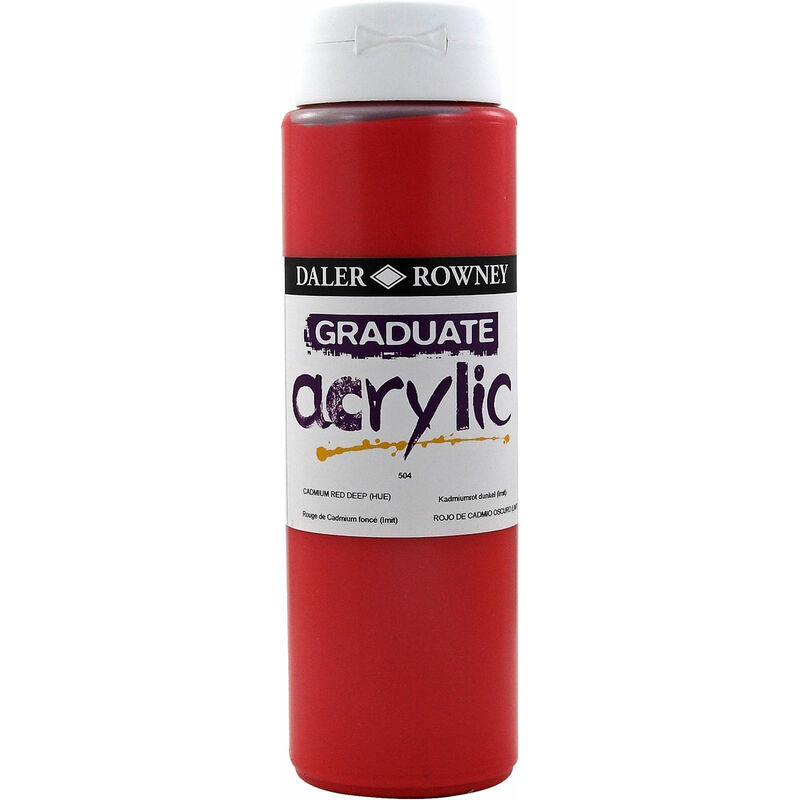 Daler-rowney - Daler Rowney 123500504 Graduate Acrylic Paint 500ml Cadmium Red Deep Hue