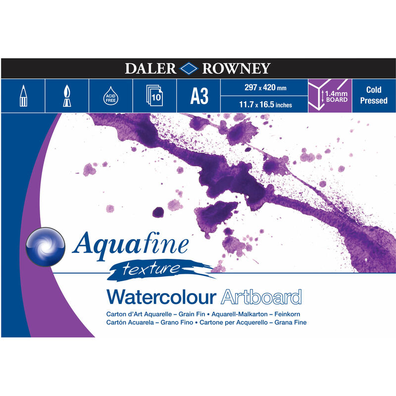 Daler-Rowney Aquafine Artboard Pad A3 10 Sheets
