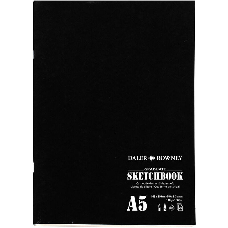 Daler-Rowney Graduate Stapled Matt Soft Cover Sketch Book A5 140G 20Sh