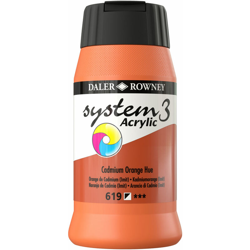 Daler-rowney - Daler Rowney System 3 Acrylic Paint Cadmium Orange (500ml)
