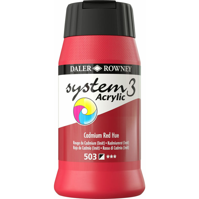 Daler-rowney - Daler Rowney System 3 Acrylic Paint Cadmium Red (500ml