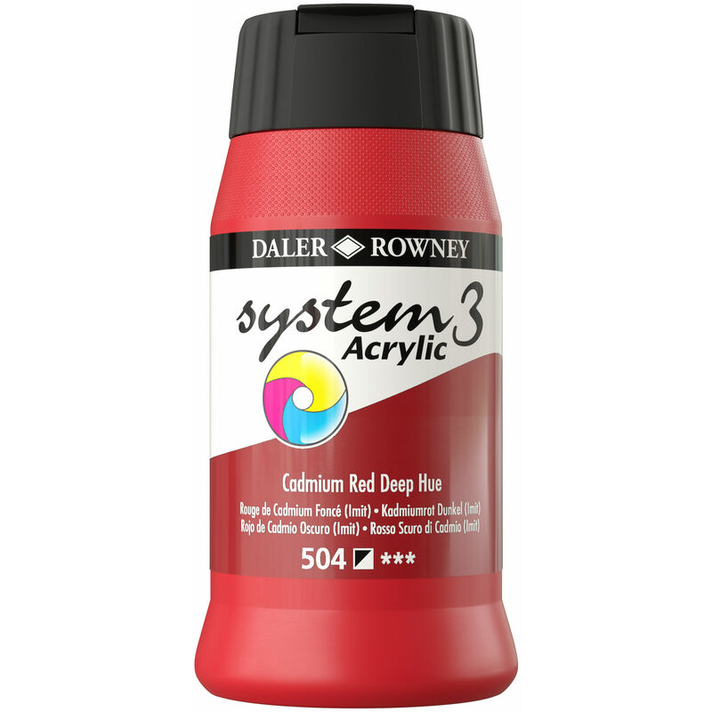 Daler-rowney - Daler Rowney System 3 Acrylic Paint Cadmium Red Deep (500ml)