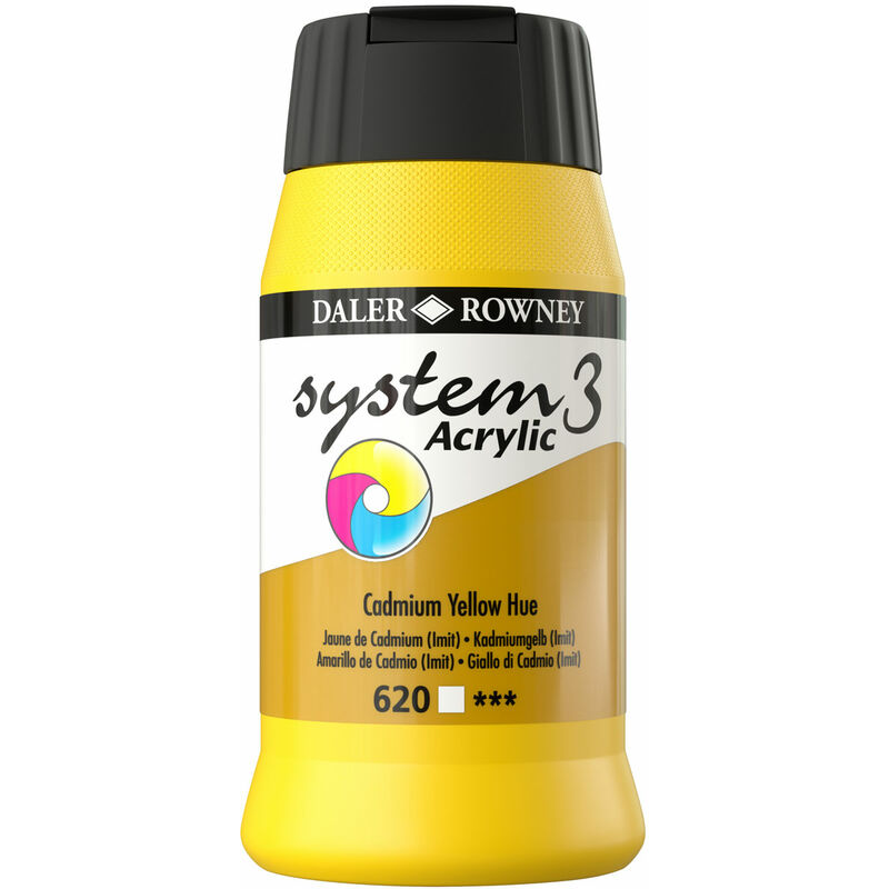 Daler-rowney - Daler Rowney System 3 Acrylic Paint Cadmium Yellow (500ml)