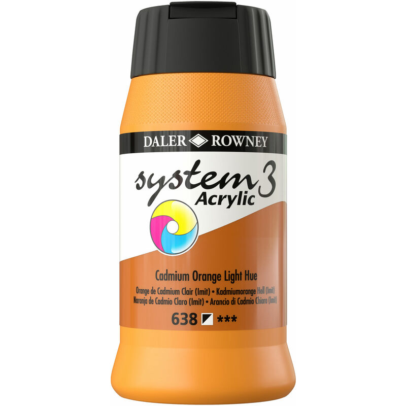 Daler-rowney - Daler Rowney System 3 Acrylic Paint Orange Light (500ml)