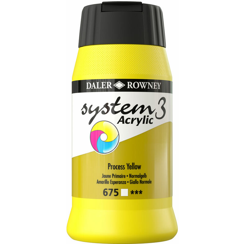 Daler-rowney - Daler Rowney System 3 Acrylic Paint Process Yellow (500ml)