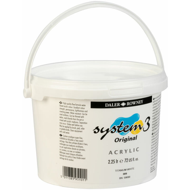 Daler Rowney System 3 Acrylic Paint Titanium White 2.25L