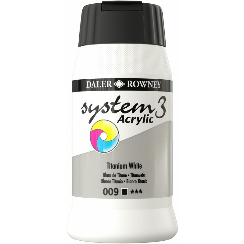 Daler-rowney - Daler Rowney System 3 Acrylic Paint Titanium White (500ml)