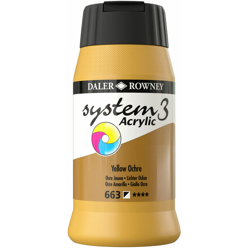 Daler-rowney - Daler Rowney System 3 Acrylic Paint Yellow Ochre (500ml)