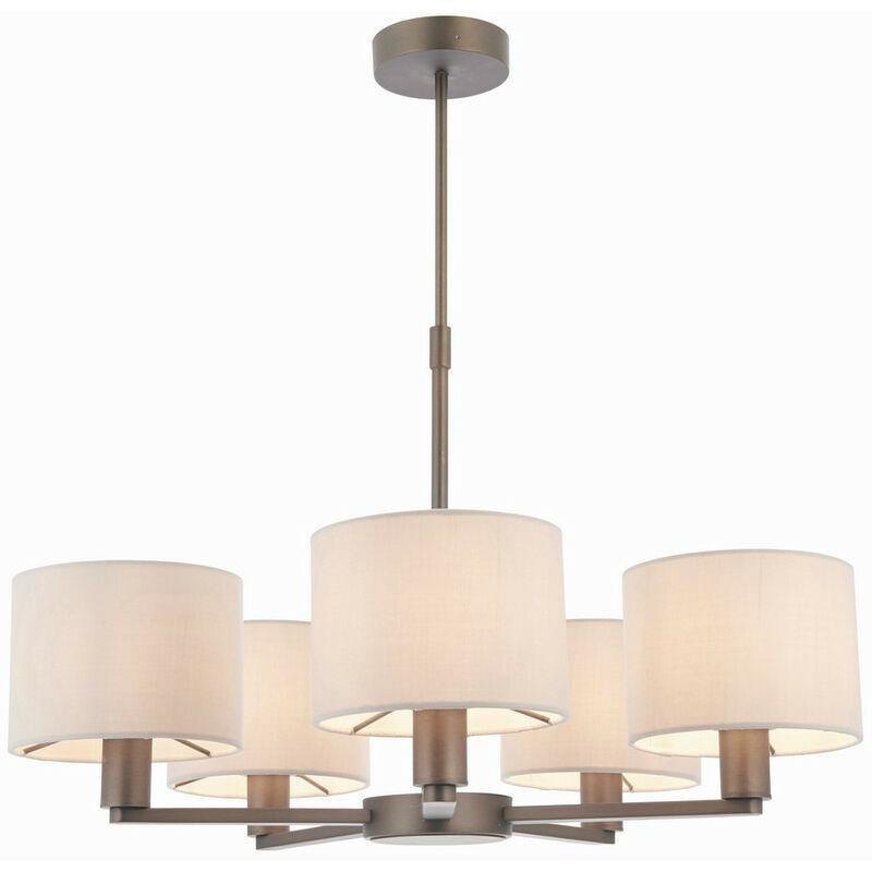 Endon Collection Lighting - Multi Arm Pendelleuchte Antike Bronzeplatte, Marmorgewebe
