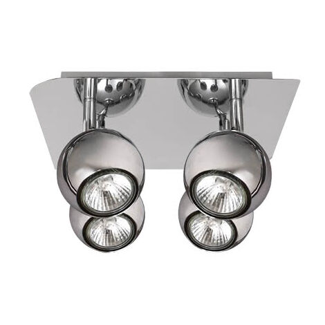 Dali Chrom Spotlight Deckenleuchte 4xGU10 mit Halogenlampen (25x25x14cm)