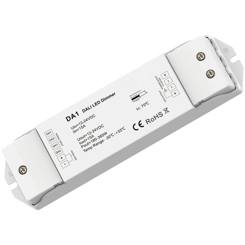 DALI LED DIMMER DA1 15A1CH - Variateur LED - Plastique Blanc - 24V DC - 175x45x27mm