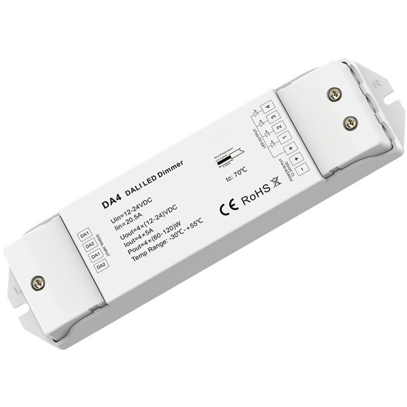 Dali led dimmer - Gradateur led 20,5A - DC24V - Blanc - Plastique - 175x45x27mm
