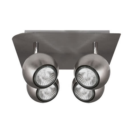 Dali Nickel Spotlight Deckenleuchte 4xGU10 mit Halogenlampen (25x25x14cm)