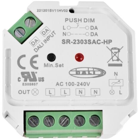 SUNRICHER DALI- und PUSH-Dimmer-Controller einfarbig - 400W - 1 Kanal -