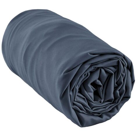 DALIA - Drap Housse 140x190cm 100 % Viscose de Bambou Bleu nuit