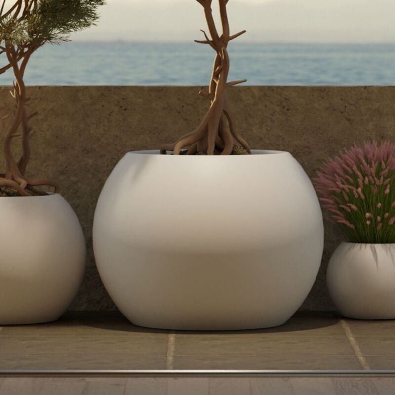 Dalia 70 - Pot rond pour plantes et fleurs en polyéthylène ø68x50 cm pour l'extérieur et l'intérieur très résistant. Couleur noir