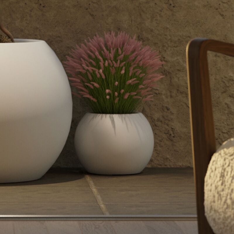 Dalia 30 - Pot rond pour plantes et fleurs en polyéthylène ø30x22,5 cm pour l'extérieur et l'intérieur très résistant. Couleur blanc