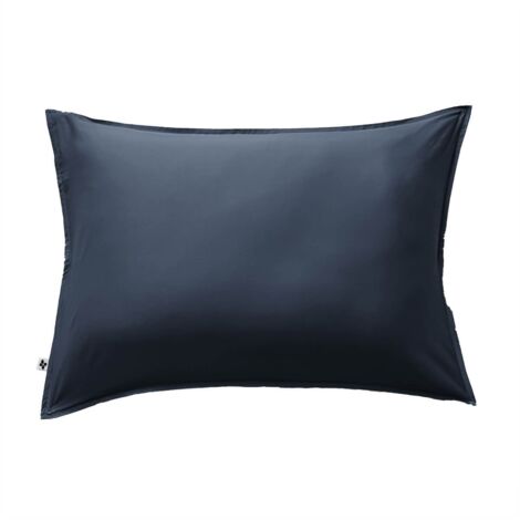 DALIA - Taie d'Oreiller 50x70cm 100 % Viscose de Bambou Bleu nuit