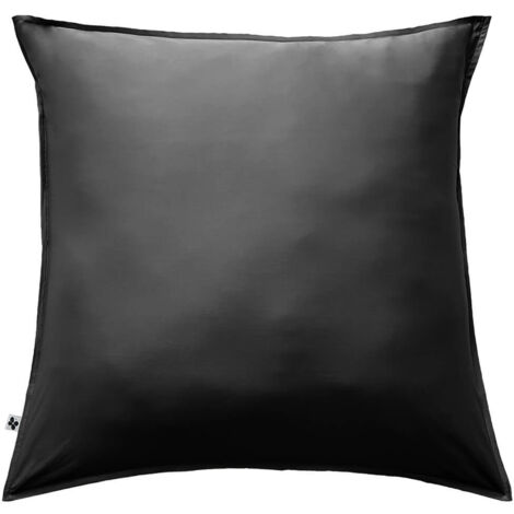 DALIA - Taie d'Oreiller 63x63cm 100 % Viscose de Bambou Noire