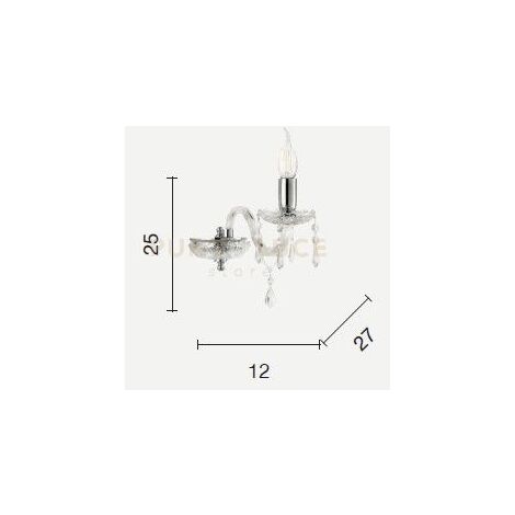 DALLAS/1 APPLIQUE ORO E CROMO 1 LUCE ATTACCO E14 H.25CM