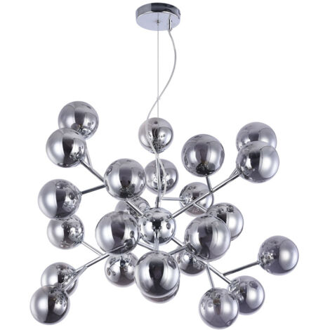 Dallas Lampada a Sospensione da Soffitto Cromata, 24 Luci, G9