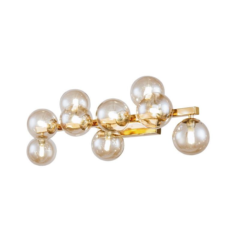 Maytoni - Applique Contemporanea Dallas Metallo Oro 9 Luci Diffusori Ambra