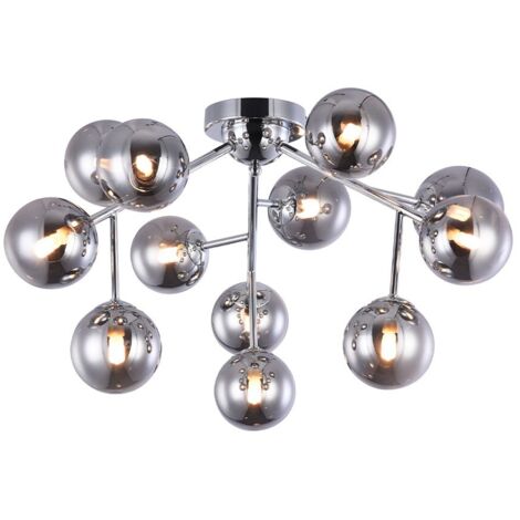 Dallas Plafón Semi Empotrado Cromo, 12 Luces, G9