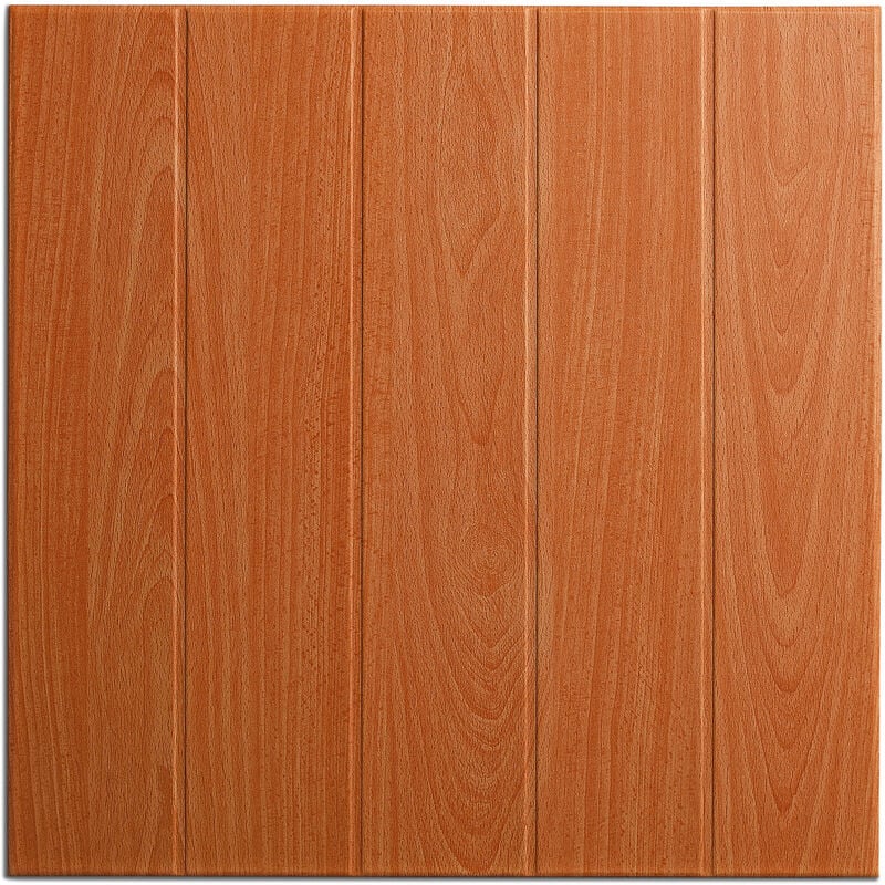 Dalle de plafond athen - polystyrène - effet bois-couleur hêtre - 50 x 50 cm - 2 sach. (=4 m2) - brun - Decosa