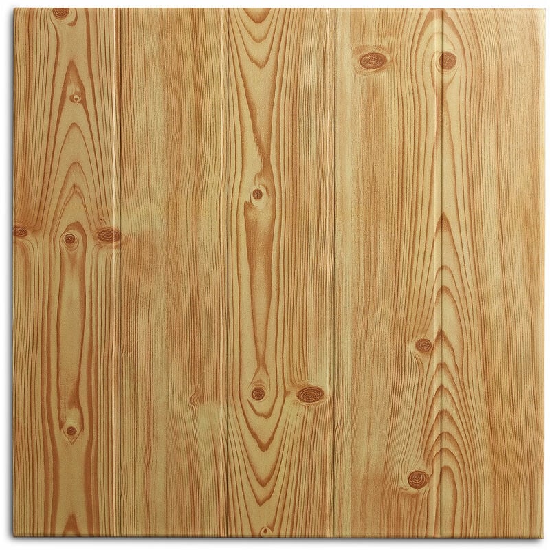 Dalle de plafond athen - polystyrène - effet bois-couleur pin - 50 x 50 cm - 2 sach. (=4 m2) - brun - Decosa