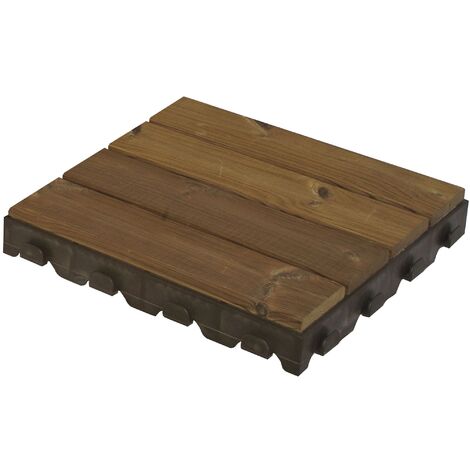 Dalle bois clipsable 39x39x6 cm - Collection COMBI WOOD -Bois de pin suédois