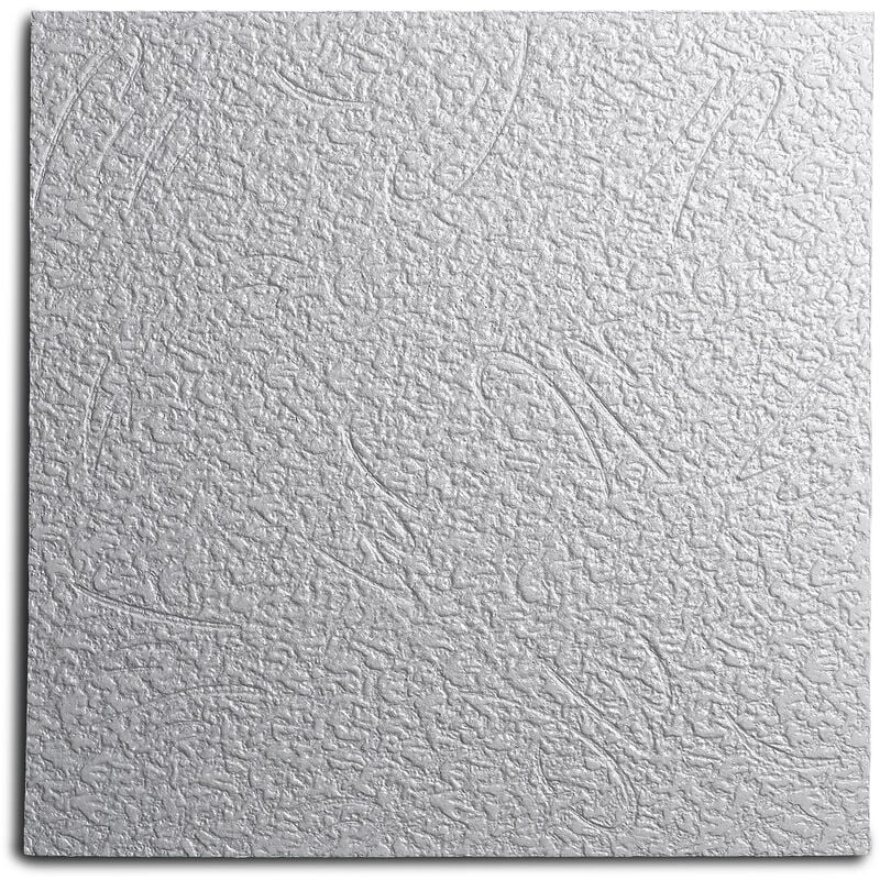 Saarpor - decosa Dalle de plafond Budapest - polystyrène - blanc - effet crépi - 50 x 50 cm - 8 sach. (=16 m2)