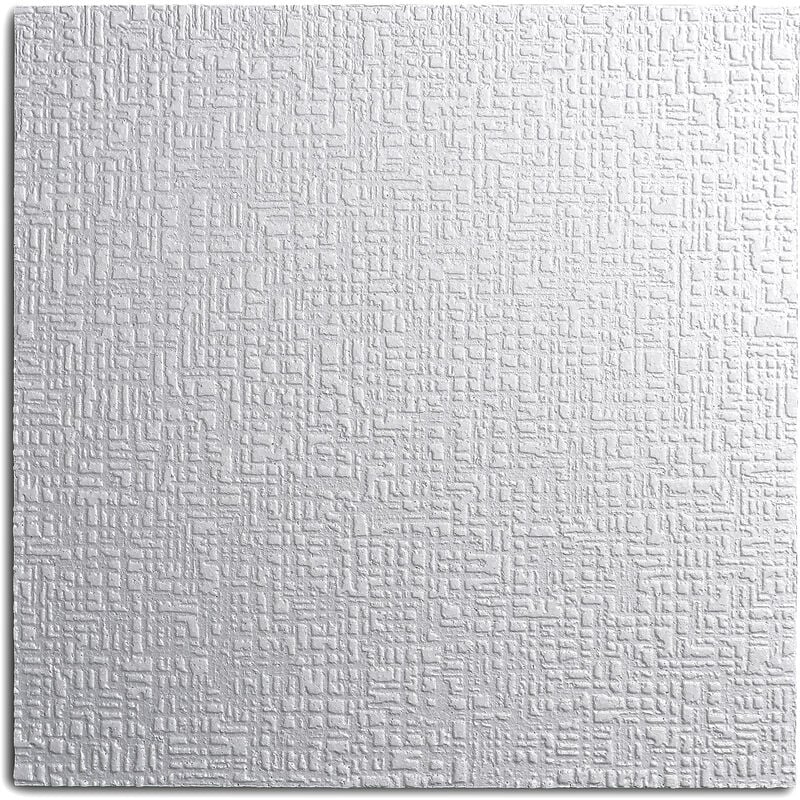 Decosa Dalle de plafond Bukarest - polystyrène - blanc - effet crépi - 50 x 50 cm - 8 sach. (=16 m2)