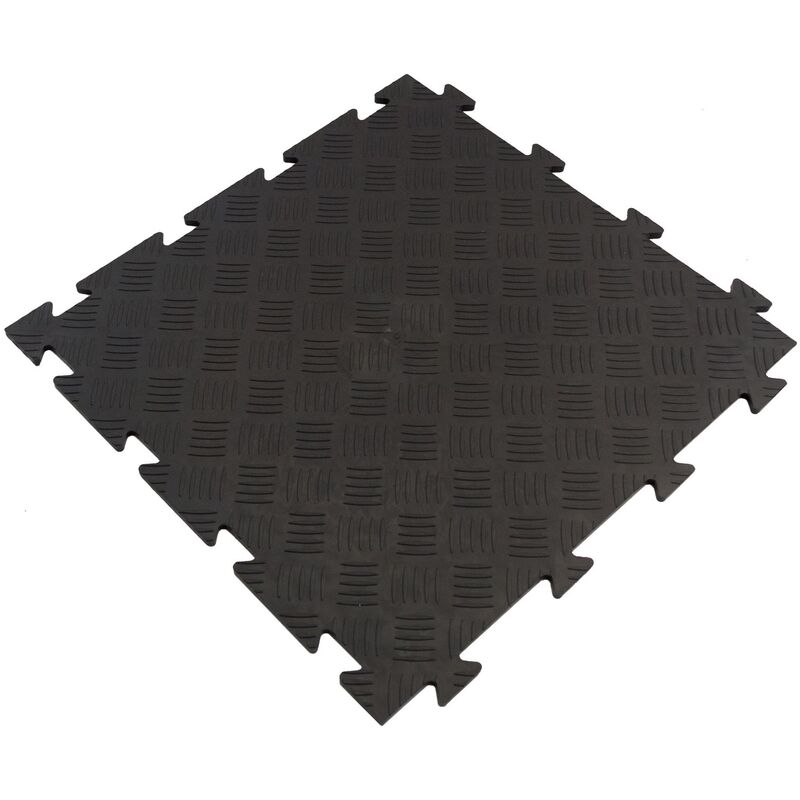 Sol en caoutchouc extérieur de 48,3x48,3 cm. Tenax de surface de 0,23 m² - Collection de lossifiants - Noir