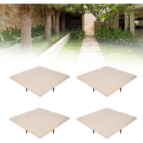 Dalle de jardin en résine polypropylène avec ancrages au sol 39x39 cm beige 4 dalles 16 ancrages