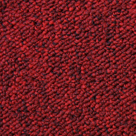 Dalle de Moquette Ultra-Résistant Couleur Rouge Ecarlate pour Usage Professionnel, Paquet de 20 Dalles de 50cm x 50cm (Superficie de 5m²) - Rouge Ecarlate