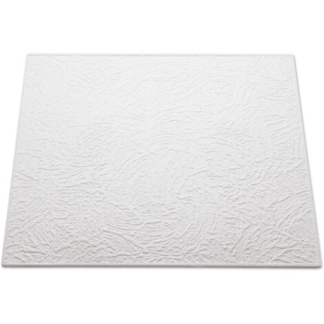 Dalle de plafond polystyrène expansé 8mm 50x50cm – Lot de 8 pièces – Installation facile avec colle mastic – Peinture acrylique compatible – Decoflair