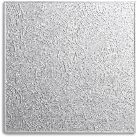 Dalle de plafond Vienne 50x50cm, PS blanc, imit. crépi