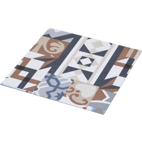 Dalle de plancher autoadhésif PVC 5,11 m² motif mono vidaXL