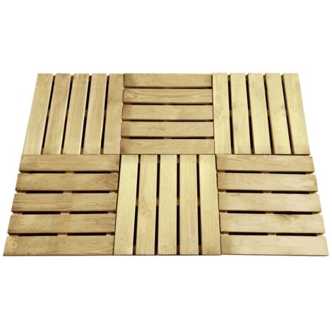 Dalles de terrasse 6 pcs 50x50 cm Bois Vert
