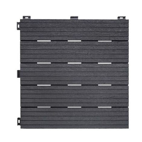 Dalle de terrasse grise 30x30cm lot de 6