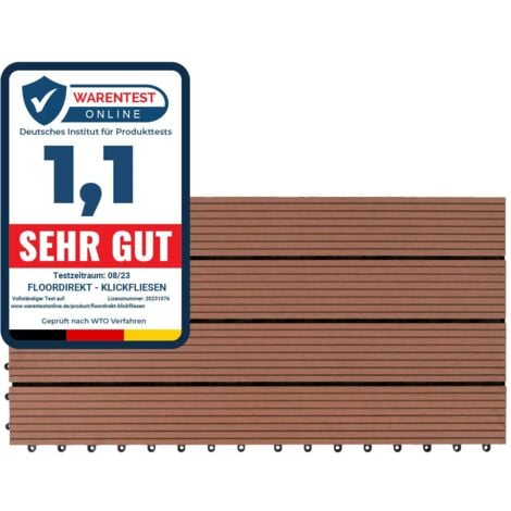 Dalle de Terrasse WPC Royal, Marron clair 60 x 30 cm, 1 Pièce