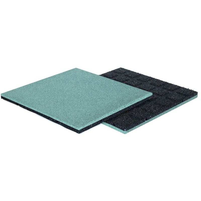 Dalle en caoutchouc 50 x 50 cm - Epaisseur 30 mm - Résistant aux uv - Turquoise